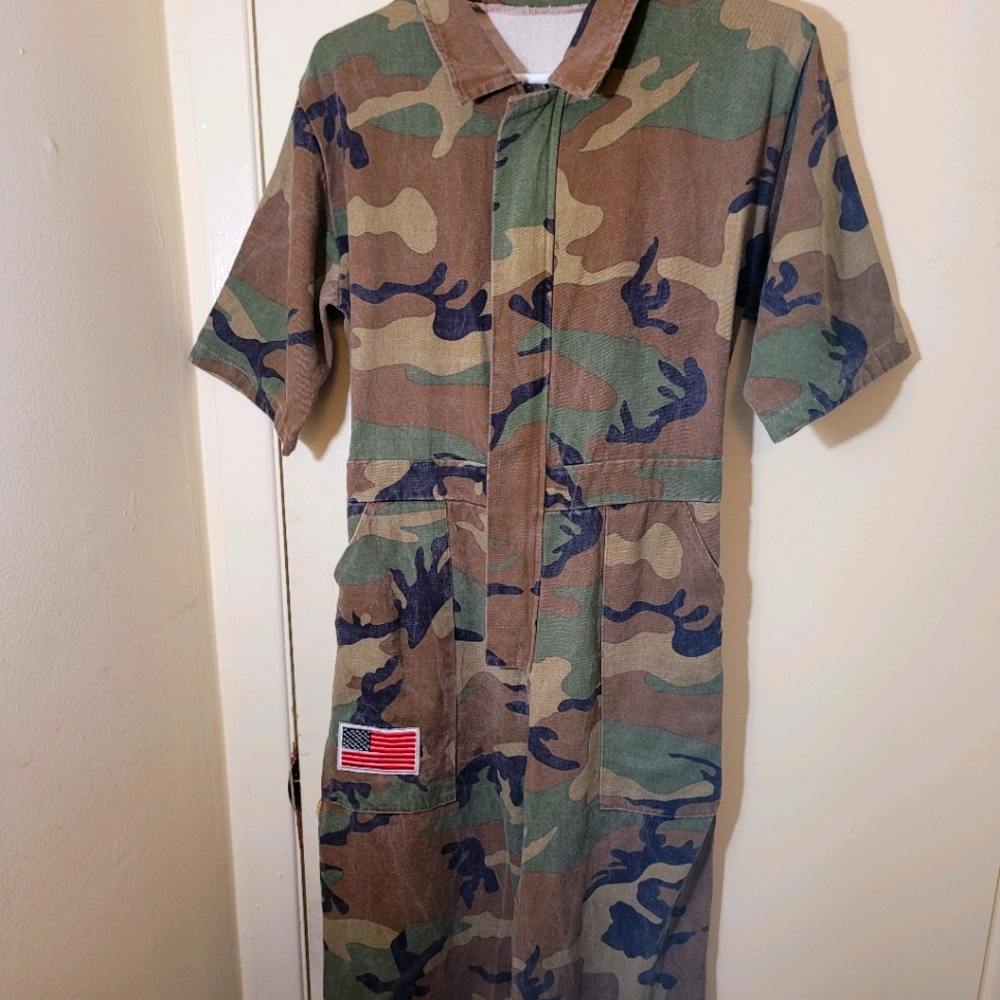 Vintage army cameo jumpsuit.